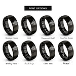 font options for inside engraving on black diamond topo lines rings