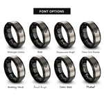font options for inside engraving on black & grey diesel engine block rings
