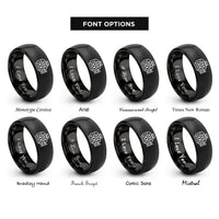 font options for inside engraving on black diesel engine block rings