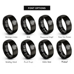font options for inside engraving on black diesel engine block rings