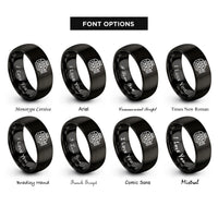 font options for inside engraving on black diesel engine block rings
