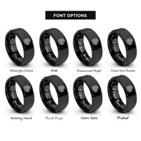 font options for inside engraving on black diesel engine block rings