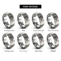 font options for inside engraving on gray diesel engine block rings