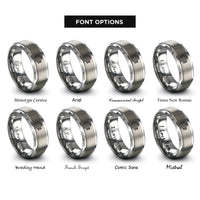 font options for inside engraving on silver diesel engine block rings