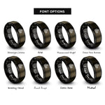 font options for inside engraving on gunmetal & black diesel engine block rings