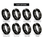 font options for inside engraving on black & grey diesel locomotive front rings