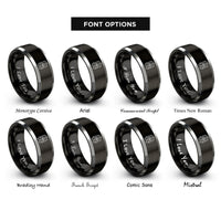 font options for inside engraving on black & grey diesel locomotive front rings