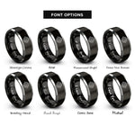 font options for inside engraving on black & gray differential rings