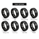 font options for inside engraving on black differential rings