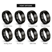 font options for inside engraving on black differential rings