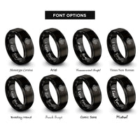 font options for inside engraving on black differential rings