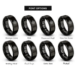 font options for inside engraving on black differential rings
