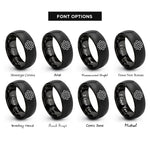 font options for inside engraving on black differential rings