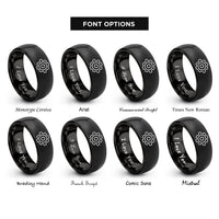 font options for inside engraving on black differential rings