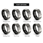 font options for inside engraving on black & gray differential gear rings