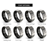 font options for inside engraving on black & gray differential gear rings