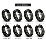 font options for inside engraving on black & grey differential gear rings