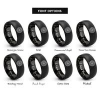 font options for inside engraving on black differential gear rings
