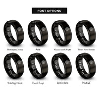 font options for inside engraving on black differential gear rings