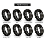 font options for inside engraving on black differential gear rings