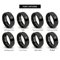 font options for inside engraving on black differential gear rings