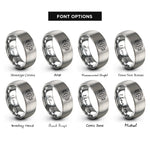 font options for inside engraving on gray differential rings
