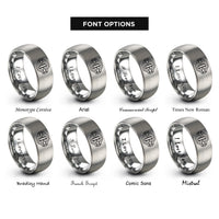 font options for inside engraving on gray differential rings
