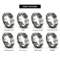 font options for inside engraving on grey differential rings