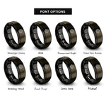 font options for inside engraving on gunmetal & black differential rings
