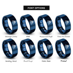 font options for inside engraving on blue diffraction grating rings