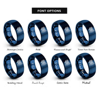 font options for inside engraving on blue diffraction grating rings
