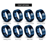 font options for inside engraving on blue diffraction grating rings