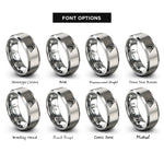 font options for inside engraving on gray diffraction grating rings