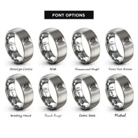 font options for inside engraving on grey diffraction grating rings
