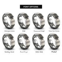 font options for inside engraving on grey diffraction grating rings