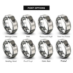 font options for inside engraving on gray diffraction grating rings