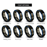 font options for inside engraving on gunmetal & blue diffraction grating rings