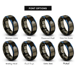 font options for inside engraving on gunmetal & blue diffraction grating rings