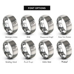 font options for inside engraving on gray digital angle gauge rings
