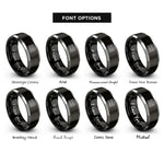 font options for inside engraving on black & gray digital kitchen timer rings