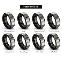 font options for inside engraving on black & gray digital kitchen timer rings
