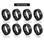 font options for inside engraving on black digital kitchen timer rings