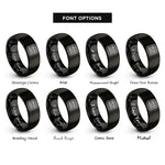 font options for inside engraving on black digital kitchen timer rings