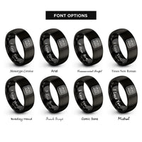 font options for inside engraving on black digital kitchen timer rings