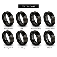 font options for inside engraving on black digital kitchen timer rings
