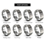 font options for inside engraving on silver digital kitchen timer rings