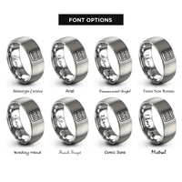 font options for inside engraving on silver digital kitchen timer rings