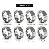font options for inside engraving on grey digital multimeter rings