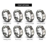 font options for inside engraving on silver digital multimeter rings