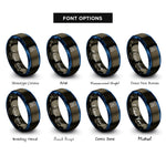 font options for inside engraving on gunmetal & blue digital multimeter rings